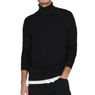 Image of Only &amp; Sons Onsphil ROLL NECK Jumper, Men&#039;s, Size: Large, Black