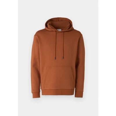 Image of JACK &amp; JONES Hoodie Hooded Sweatshirt Basic Jumper Sweater with Pouch Pocket JJEBRADLEY, Brown, S