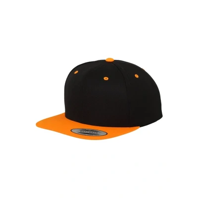 Image of Flexfit Classic Snapback 2TONE Cap, Size: One Size, Black/orange