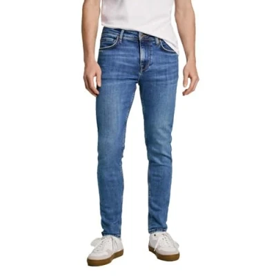 Image of Pepe JEANS Men&#039;s MID RISE SKINNY FINSBURY, Blue (Denim hv7), 40W / 32L