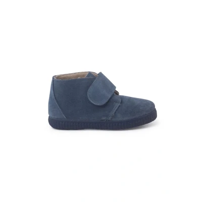 Image of Pisamonas TIRA Ancha Adherente Classic ankle boots for kids, Size: 11K, Azul Leather