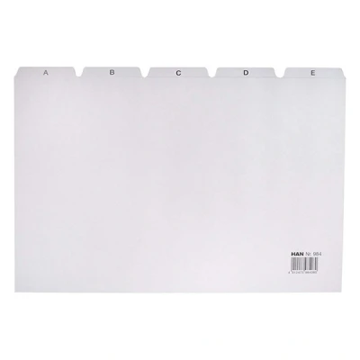 Image of HAN 984, Tab A Z, A4 landscape, 25 pcs. Guide cards for card index boxes and trays, grey