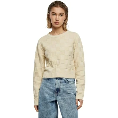 Image of Urban Classics Check Jumper, Women&#039;s, Size: 3XL, Sand