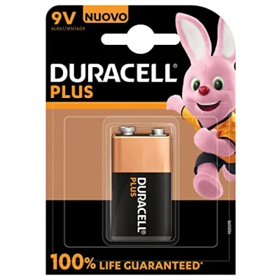 Image of Duracell battery alkaline mn1604 6lr61 9v plus 100% extra life blister 4 pcs 12739