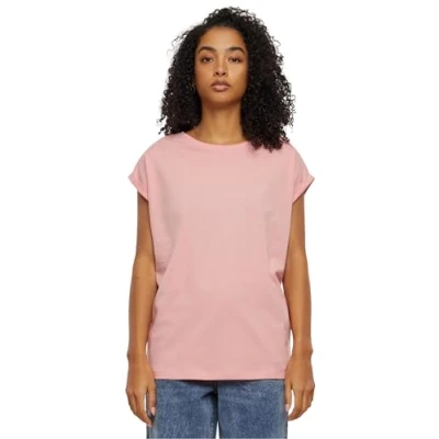 Image of Urban Classics Extended Shoulder Basic Tshirt, Women&#039;s, Size: Medium, Lemonadepink