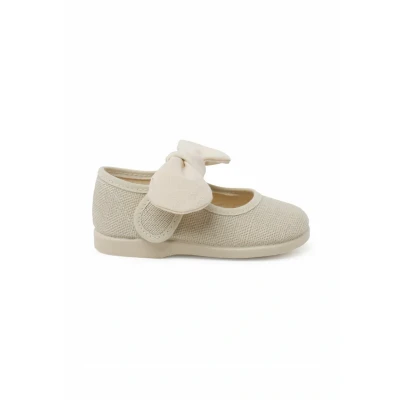 Image of Pisamonas Merceditas LAZO Y Cierre Adherente Baby shoes for kids, Size: 7K, Crudo Textile