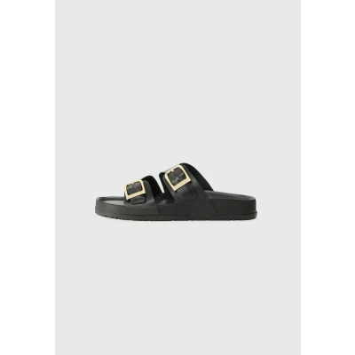 Image of Tamaris Damen Pantolette Leder; BLACK LEATHER, EU 42