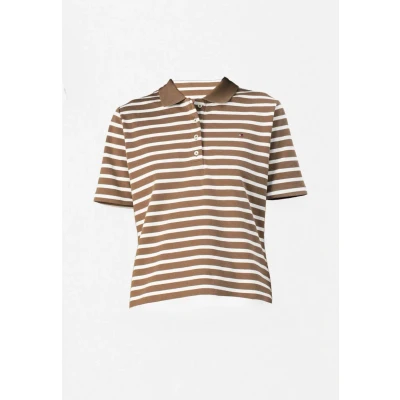Image of Tommy Hilfiger Polo shirt, Women&#039;s, Size: XXS, Hunter brown/ecru