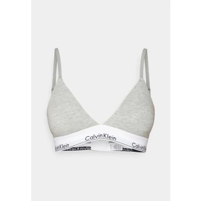 Image of Calvin Klein Women’s Triangle Bralette with Removable Padding, Grey (Grey Heather), XS