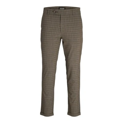 Image of JACK &amp; JONES Men&#039;s Jpstmarco Jjconnor Noos Chino Trousers, Tigers Eye/Detail: Check, 30W / 30L