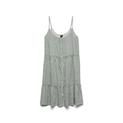 Image of Vero Moda Vmbumpy Short Singlet Dress WVN GA NOOS Day dress, Women&#039;s, Size: XS, Laurel wreath stripes:snow white