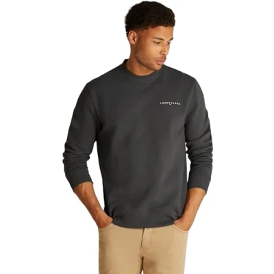 Image of Tommy Jeans Linear CREW Sweatshirt, Men&#039;s, Size: 46, Washed black