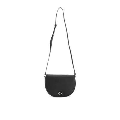 Image of Calvin Klein Women&#039;s DAILY SADDLE BAG PEBBLE K60K611679 Crossovers, Black (Ck Black), OS, One Size, casual