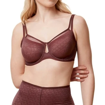 Image of Triumph Signature Sheer Underwired bra, Women&#039;s, Size: 30C, Decadent chocolate