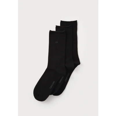 Image of Calvin Klein Underwear Rolltop 3 PACK Socks, Women&#039;s, Size: 2.5 5, Black