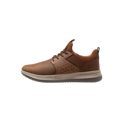 Image of Skechers Men&#039;s Delson Axton Slip On Trainers, Brown Cdb, 10 UK