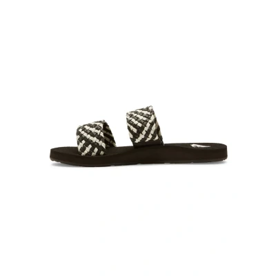 Image of Roxy Porto Slide Mules, Women&#039;s, Size: 5, Black white Textile