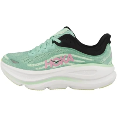Image of HOKA Bondi 9 Road running shoes, Women&#039;s, Size: 4, Blue spark/mint fluorite Textile/synthetics