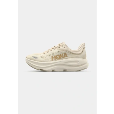 Image of HOKA Bondi Road running shoes, Women&#039;s, Size: 4.5, Vanilla/birch Textile/synthetics