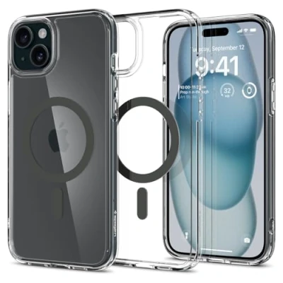 Image of Spigen Ultra Hybrid TPU Magfit Back Cover Black Apple iPhone 15