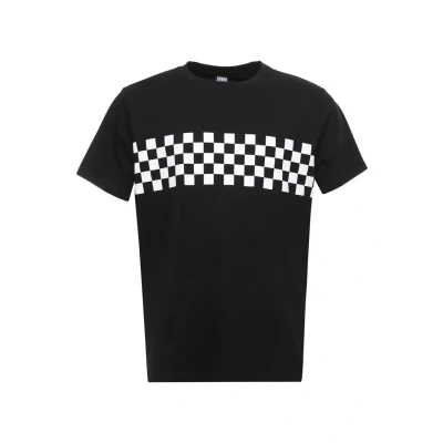 Image of Urban Classics CHECK PANEL TEE PLUS SIZE Print Tshirt, Men&#039;s, Size: 3XL, Black/white