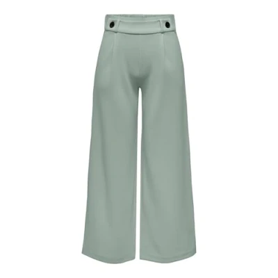 Image of Jacqueline de Yong Female Hose mit weitem Beinschnitt Weit geschnittene Hose, Chinois Green/Detail:black Buttons, L / 30L