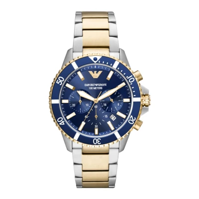 Image of Emporio Armani Diver Chronograph watch silvercoloured, Men&#039;s, Size: One Size, Silver coloured