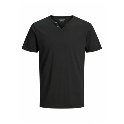 Image of Jack &amp; Jones Jjesplit NECK SS NOOS Basic Tshirt, Men&#039;s, Size: Small, Black