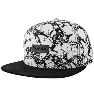 Image of Blackskies Fenrir Snapback Weissmarble Cap, Men&#039;s, Size: One Size, Schwarz, weiß
