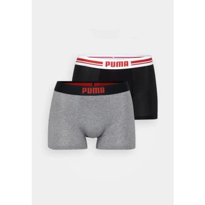 Image of Puma MEN Everyday Placed LOGO 2 PACK Pants, Men&#039;s, Size: Small, Mid grey melange/orange