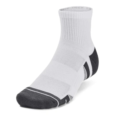 Image of Under Armour Performance TECH Unisex 3 PACK Sports socks, Size: 7.5 12, White/jet gray