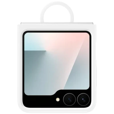 Image of Samsung Silicone Back Cover with Ring White Galaxy Z Flip 6/Flip 7 FE