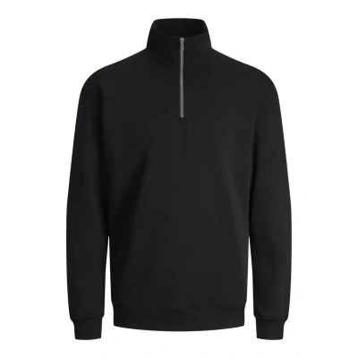 Image of Jack &amp; Jones Jjebradley HALF ZIP Sweatshirt, Men&#039;s, Size: Medium, Black