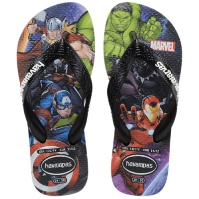 Image of Havaianas KIDS TOP Marvel II Tbar sandals for kids, Size: 35 36, Black shoes