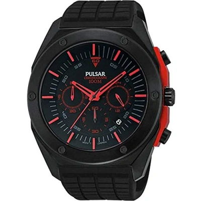 Image of PULSAR OUTLET Quartz Watch with Rubber Strap 4894138022791, Black,