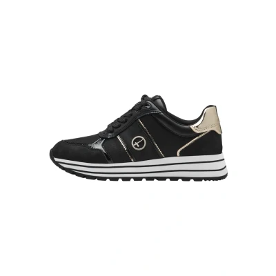 Image of Tamaris Trainers, Women&#039;s, Size: 5, Black gold Imitation leather/ textile