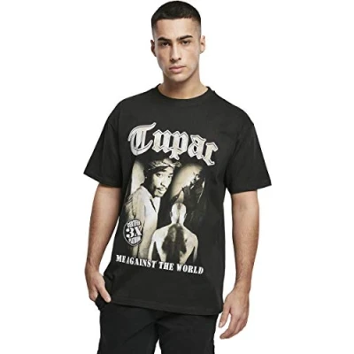 Image of Mister Tee Men&#039;s Tupac Matw Sepia Oversize T Shirt, Black, L