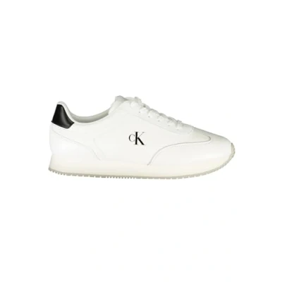 Image of Calvin Klein Jeans Runner Trainers, Men&#039;s, Size: 8, Bright white/black Leather