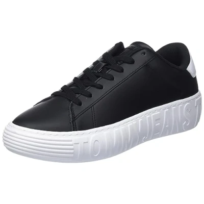 Image of Tommy Jeans Ousole Trainers, Men&#039;s, Size: 9.5, Black Leather