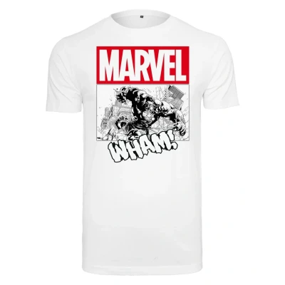 Image of Merchcode Avengers Smashing HULK Print Tshirt, Men&#039;s, Size: XS, White