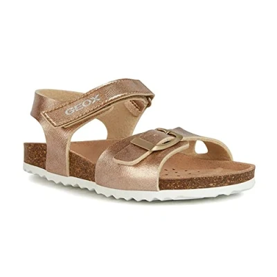 Image of Geox J Adriel G C SHI SYNT LEA Sandals for kids, Size: 5, Rose gold Synthetics