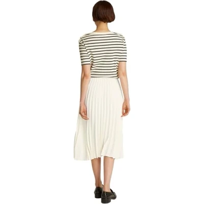 Image of Tommy Hilfiger Fluid Pleated PULL ON MIDI Skirt Aline skirt, Women&#039;s, Size: 10, Ivory petal