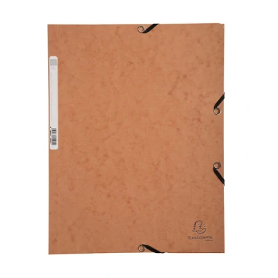 Image of Exacompta Europa Elasticated 3 Flap Folders, 400 gsm, A4 Havana