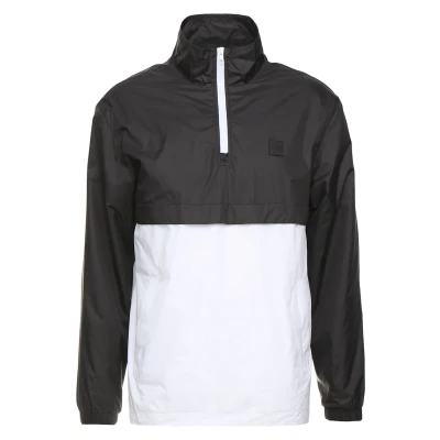Image of Urban Classics Stand UP Collar PULL OVER Jacket Windbreaker, Men&#039;s, Size: Large, Black/white
