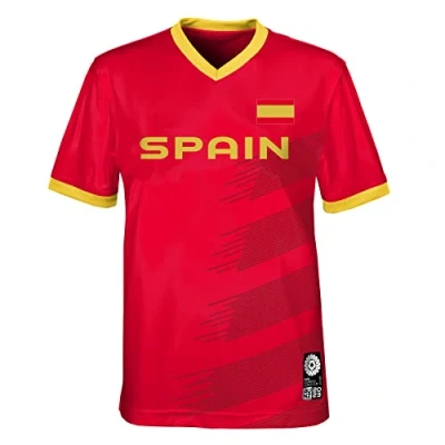 Image of FIFA Unisex Official 2023 Women&#039;s Football World Cup Youth Team Shirt, Spain T Shirt (Pack of 1)