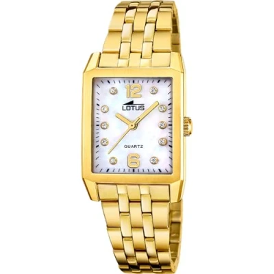Image of Lotus Square Watch Gold mother of pearl, Women&#039;s, Size: One Size, pearl