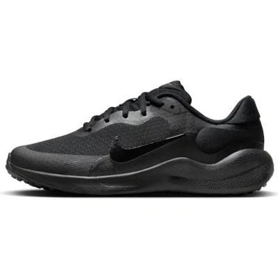 Image of Nike Performance Revolution 7 Unisex Neutral running shoes for kids, Size: 1, Black/anthracite Synthetics/textile