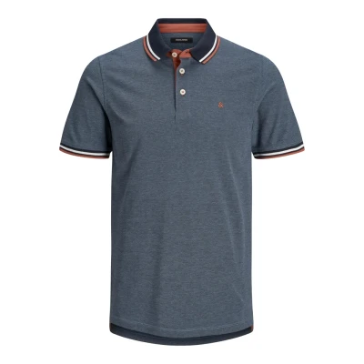 Image of Jack &amp; Jones Epaulos SS NOOS Polo shirt, Men&#039;s, Size: Small, Denim blue
