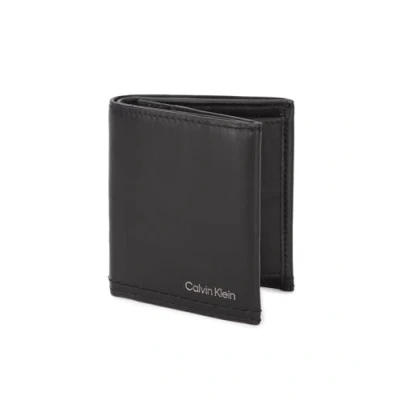 Image of Calvin Klein Duo Stitch Trifold 6CC W/Coin CK Black, black
