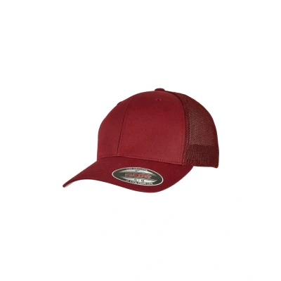 Image of Flexfit Mesh Trucker Baseball Cap, cranberry, L XL